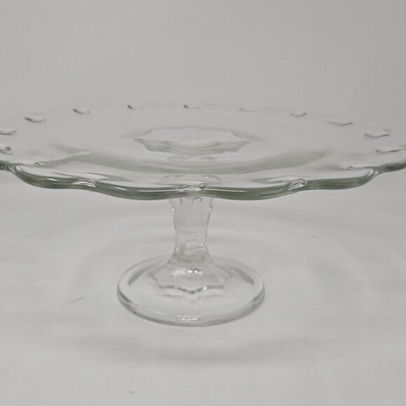 Vintage Indiana Glass Pedestal Footed Cake Plate Stand Teardrop Centerpiece 11" - Picture 3 of 5